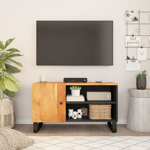 Dulap TV, 80x33x46 cm, lemn masiv de acacia&lemn prelucrat Lando
