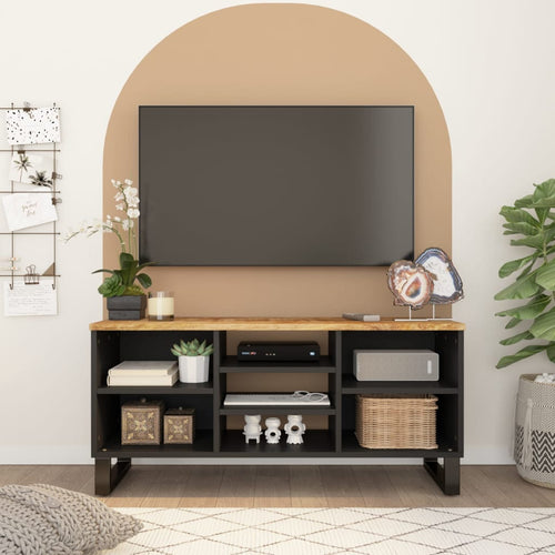Dulap TV, 100x33x46 cm, lemn masiv de mango și lemn prelucrat Lando