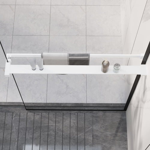 Raft de duș pentru perete cabină de duș, alb, 80 cm, aluminiu Lando