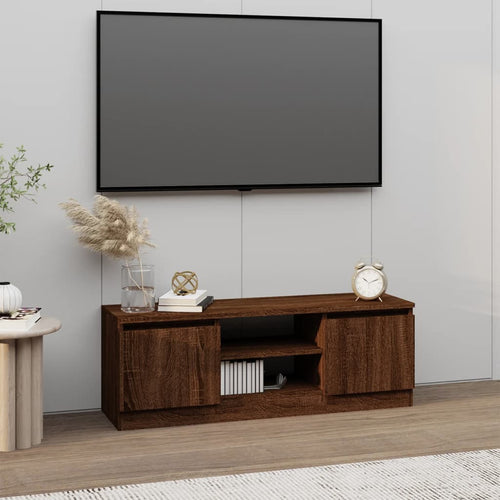 Comodă TV cu ușă, stejar maro, 102x30x36 cm Lando