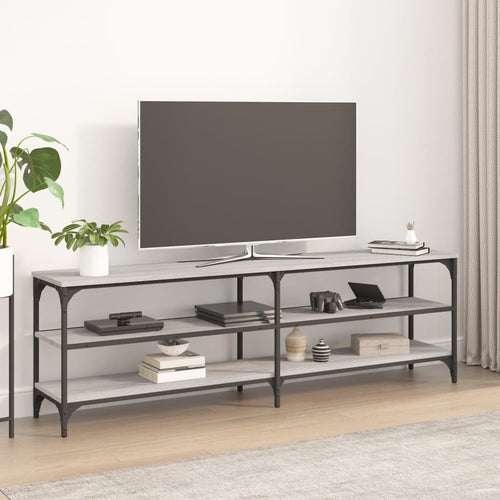 Comodă TV, gri sonoma, 160x30x50 cm, lemn prelucrat Lando