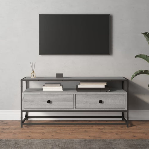 Dulap TV, gri sonoma, 100x35x45 cm, lemn prelucrat Lando