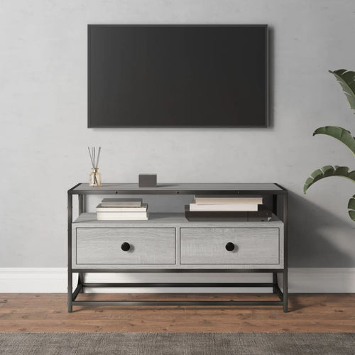 Comodă TV, gri sonoma, 80x35x45 cm, lemn prelucrat Lando