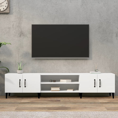 Comodă TV, alb, 180x31,5x40 cm, lemn prelucrat Lando