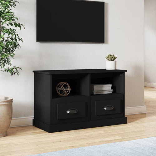 Comodă TV, negru, 80x35x50 cm, lemn prelucrat Lando