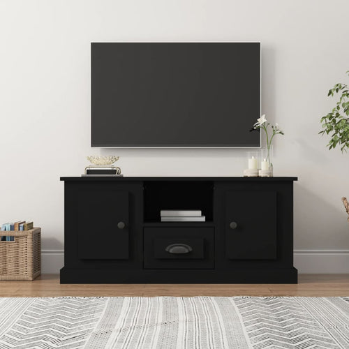 Comodă TV, negru, 100x35,5x45 cm, lemn prelucrat Lando