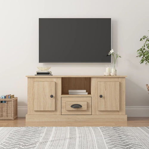 Comodă TV, stejar sonoma, 100x35,5x45 cm, lemn prelucrat Lando