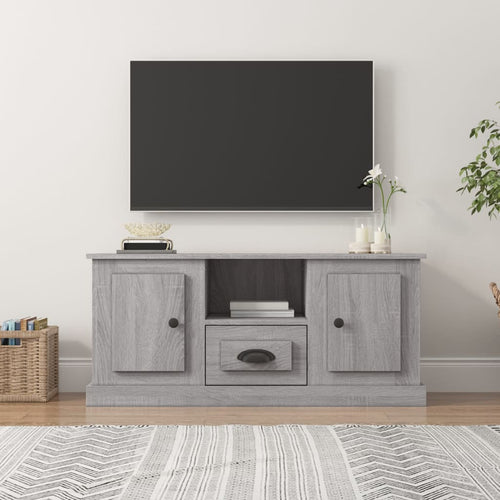 Comodă TV, gri sonoma, 100x35,5x45 cm, lemn prelucrat Lando
