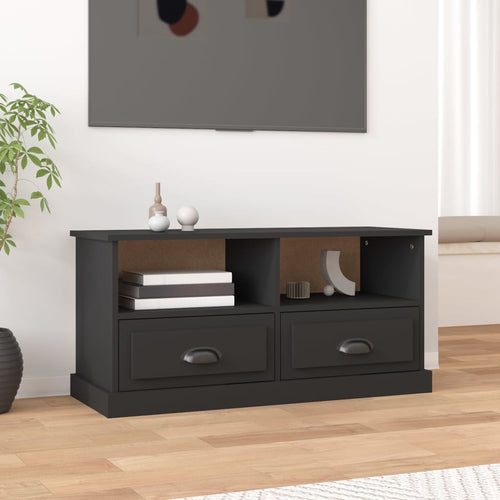 Comodă TV, negru, 93x35,5x45 cm, lemn prelucrat Lando