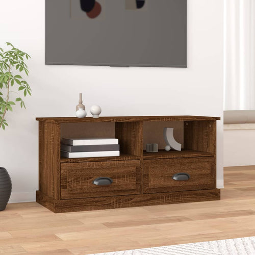 Comodă TV, stejar maro, 93x35,5x45 cm, lemn prelucrat Lando