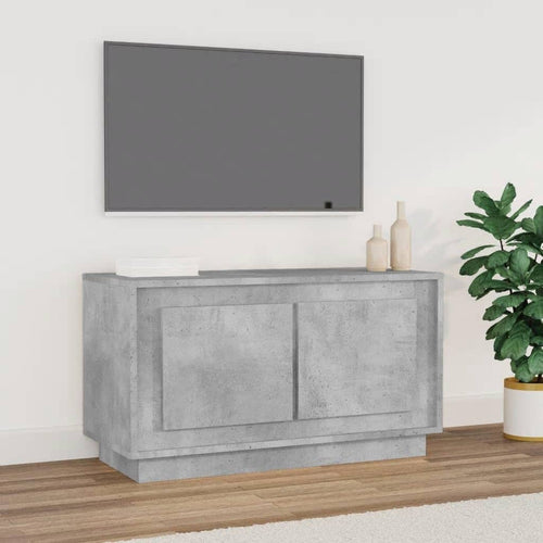 Comodă TV, gri beton, 80x35x45 cm, lemn prelucrat Lando