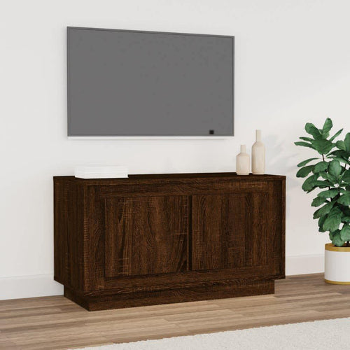 Comodă TV, stejar maro, 80x35x45 cm, lemn prelucrat Lando