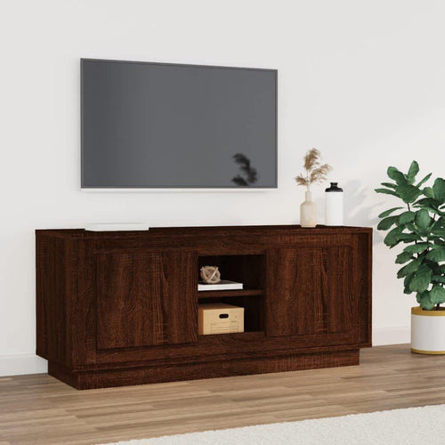 Comodă TV, stejar maro, 102x35x45 cm, lemn prelucrat Lando