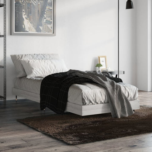 Cadru de pat, gri sonoma, 75x190 cm, lemn prelucrat