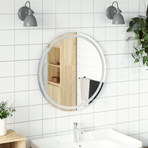 Oglindă de baie cu LED, 70 cm, rotundă Lando