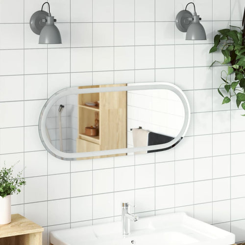 Oglindă de baie cu LED, 90x40 cm, ovală Lando