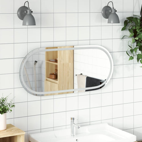 Oglindă de baie cu LED, 100x45 cm, ovală Lando