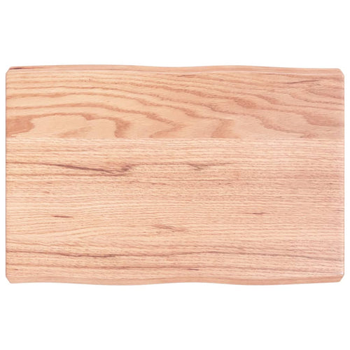 Blat masă, 60x40x6 cm, maro, lemn stejar tratat contur organic