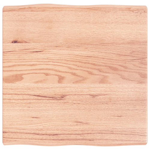 Blat masă, 60x60x4 cm, maro, lemn stejar tratat contur organic