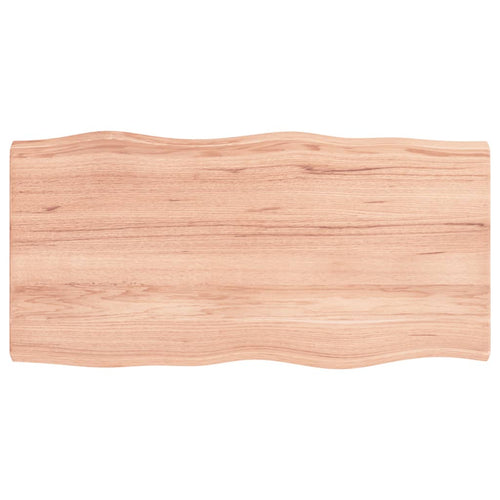 Blat masă, 80x40x4 cm, maro, lemn stejar tratat contur organic