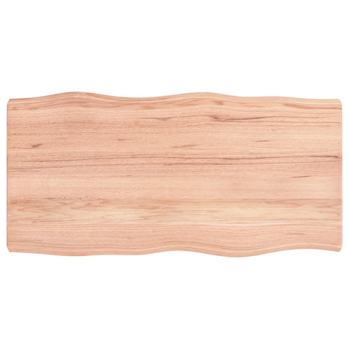 Blat masă, 80x40x6 cm, maro, lemn stejar tratat contur organic