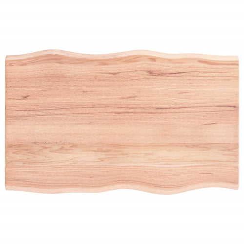 Blat masă, 80x50x2 cm, maro, lemn stejar tratat contur organic