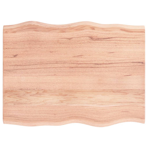 Blat masă, 80x60x2 cm, maro, lemn stejar tratat contur organic
