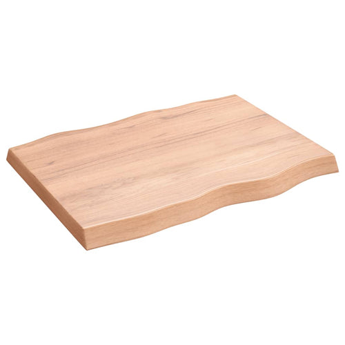 Blat masă, 80x60x6 cm, maro, lemn stejar tratat contur organic