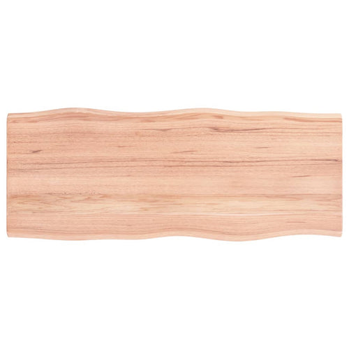 Blat masă, 100x40x2 cm, maro, lemn stejar tratat contur organic