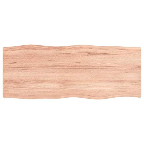 Blat masă, 100x40x4 cm, maro, lemn stejar tratat contur organic