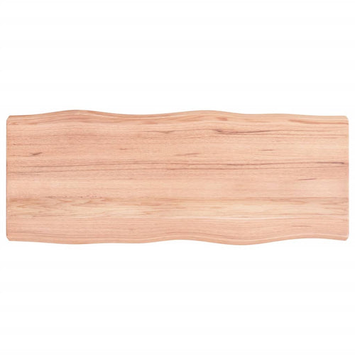 Blat masă, 100x40x6 cm, maro, lemn stejar tratat contur organic