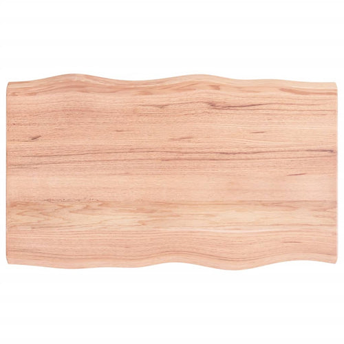 Blat masă, 100x60x4 cm, maro, lemn stejar tratat contur organic