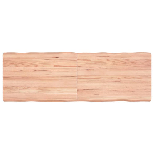 Blat masă, 120x40x6 cm, maro, lemn stejar tratat contur organic
