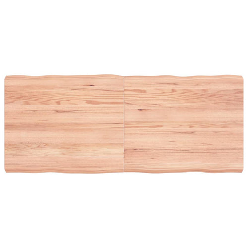 Blat masă, 120x50x6 cm, maro, lemn stejar tratat contur organic