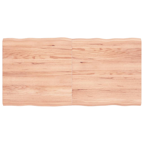 Blat masă, 120x60x4 cm, maro, lemn stejar tratat contur organic