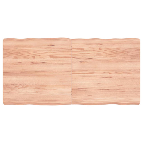 Blat masă, 120x60x6 cm, maro, lemn stejar tratat contur organic