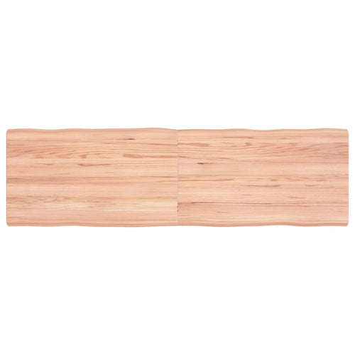 Blat masă, 140x40x4 cm, maro, lemn stejar tratat contur organic