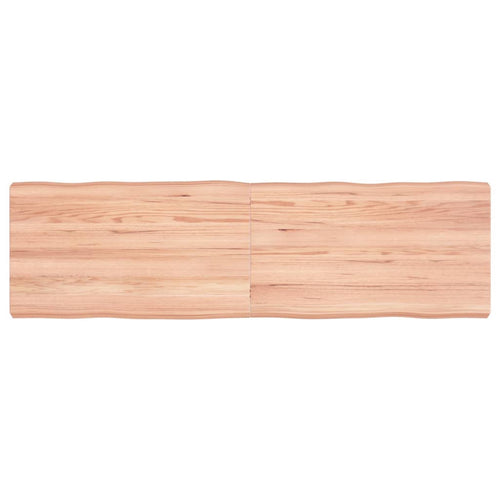 Blat masă, 140x40x6 cm, maro, lemn stejar tratat contur organic