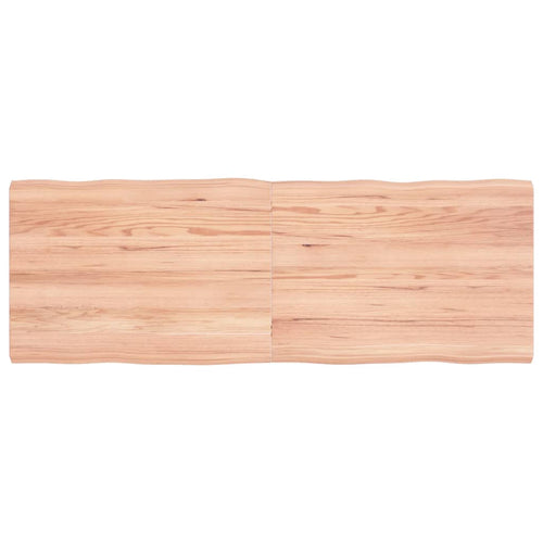 Blat masă, 140x50x4 cm, maro, lemn stejar tratat contur organic