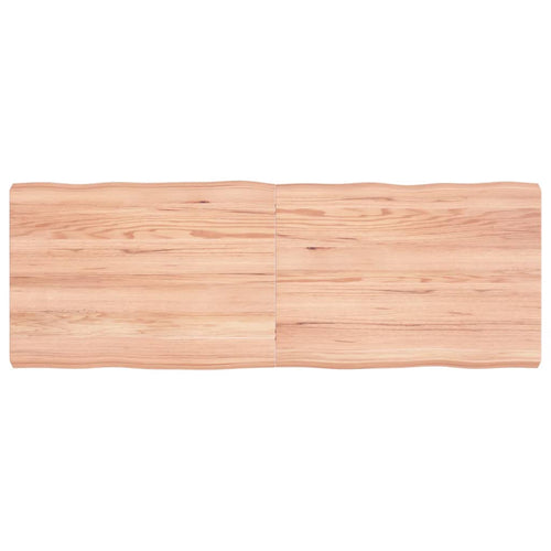 Blat masă, 140x50x6 cm, maro, lemn stejar tratat contur organic