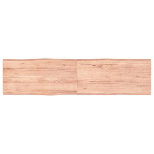 Blat masă, maro, 160x40x6 cm, lemn stejar tratat contur natural