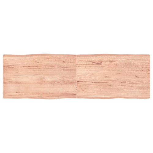 Blat masă, maro, 160x50x6 cm, lemn stejar tratat contur natural