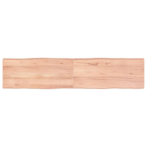 Blat masă, maro, 180x40x6 cm, lemn stejar tratat contur natural