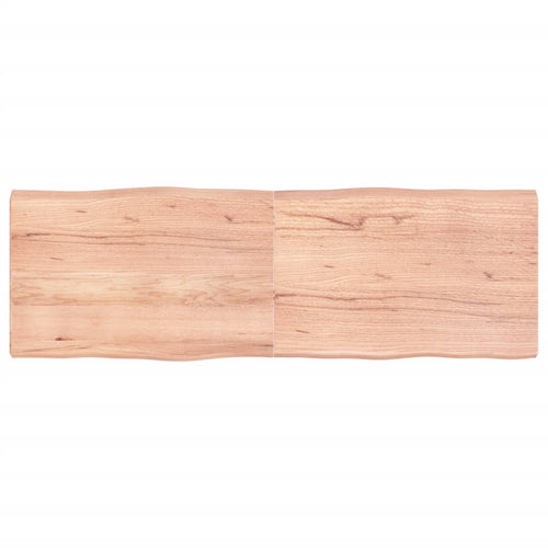 Blat masă, maro, 180x60x6 cm, lemn stejar tratat contur natural