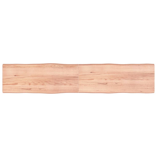 Blat masă, maro, 200x40x6 cm, lemn stejar tratat contur natural
