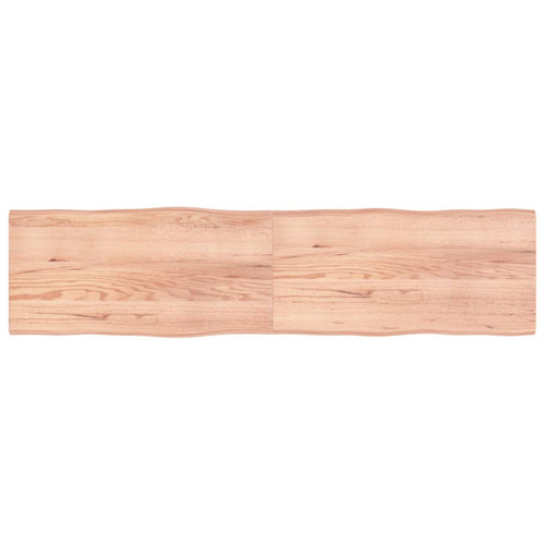 Blat masă, maro, 200x50x4 cm, lemn stejar tratat contur natural
