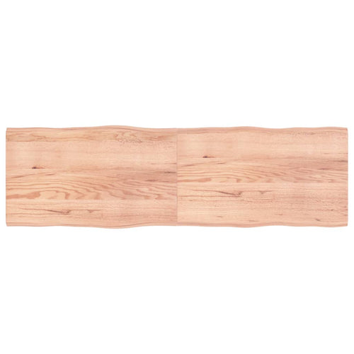 Blat masă, maro, 200x60x4 cm, lemn stejar tratat contur natural