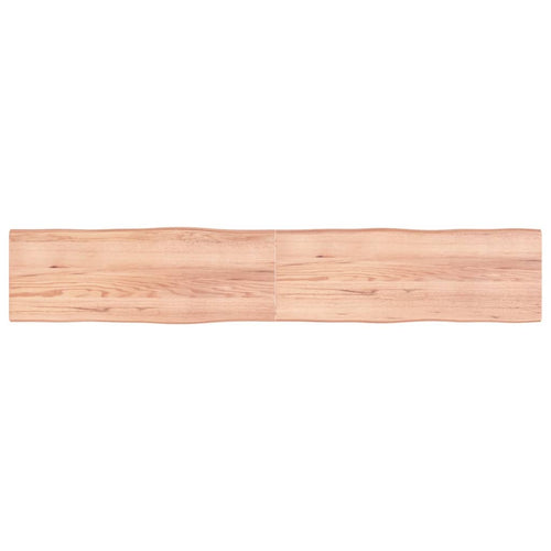 Blat masă, maro, 220x40x4 cm, lemn stejar tratat contur natural