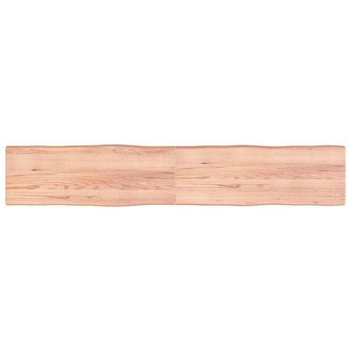 Blat masă, maro, 220x40x6 cm, lemn stejar tratat contur natural