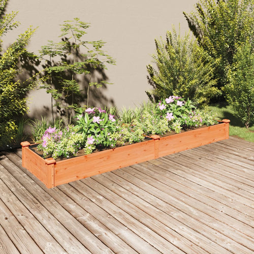 Strat grădină înălțat cu căptușeală maro 240x60x25 cm lemn brad Lando